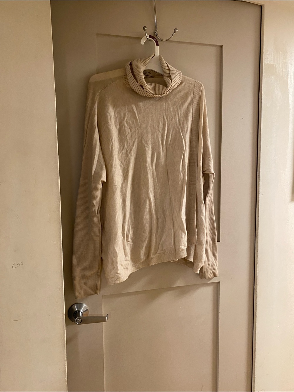 AllSaints Cream Turtleneck Sweater